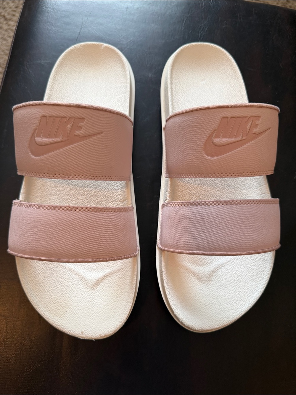 Nike Women’s Pink Dual-Strap Slide Sandals